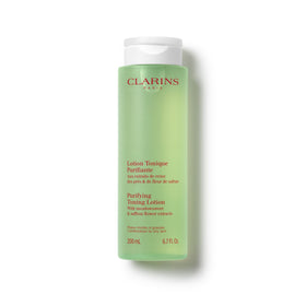 CLARINS Purifying Toning Lotion front packaging showing size and branding for trustworthy results