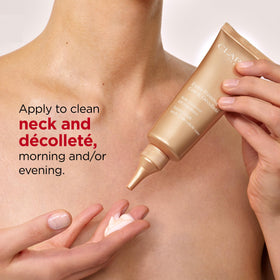 CLARINS jar beside ruler showing 2.5 ounce scale and travel-ready benefit