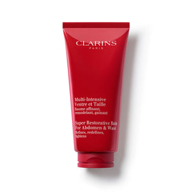 Clarins front packaging showing product tube and key benefits