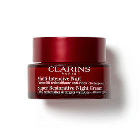 Clarins jar front view showing product and elegant packaging benefit: recognisable brand presentation