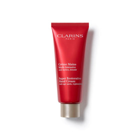 Clarins hand cream front tube showing packaging and brand benefit