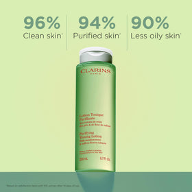 CLARINS toner texture close-up illustrating lightweight, fast-absorbing lotion that hydrates