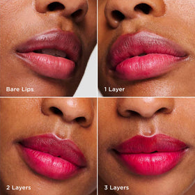 CLARINS model wearing 01 Rose Water showing natural matte finish and wearable color