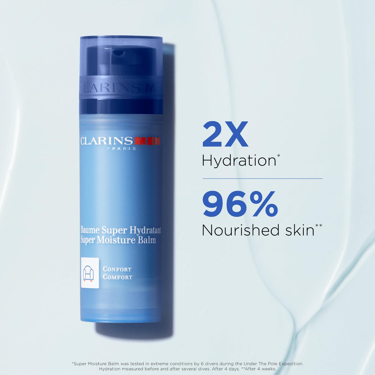 CLARINS balm texture close-up highlighting creamy non-greasy feel