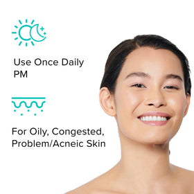 ClarityRx applied during nighttime routine demonstrating pore refining benefit