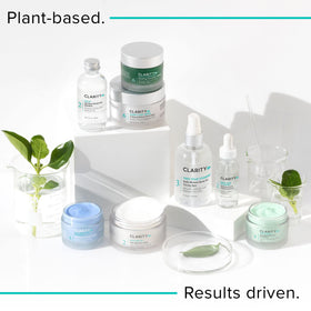 ClarityRx jar on bathroom vanity, suggests morning routine brightening benefit