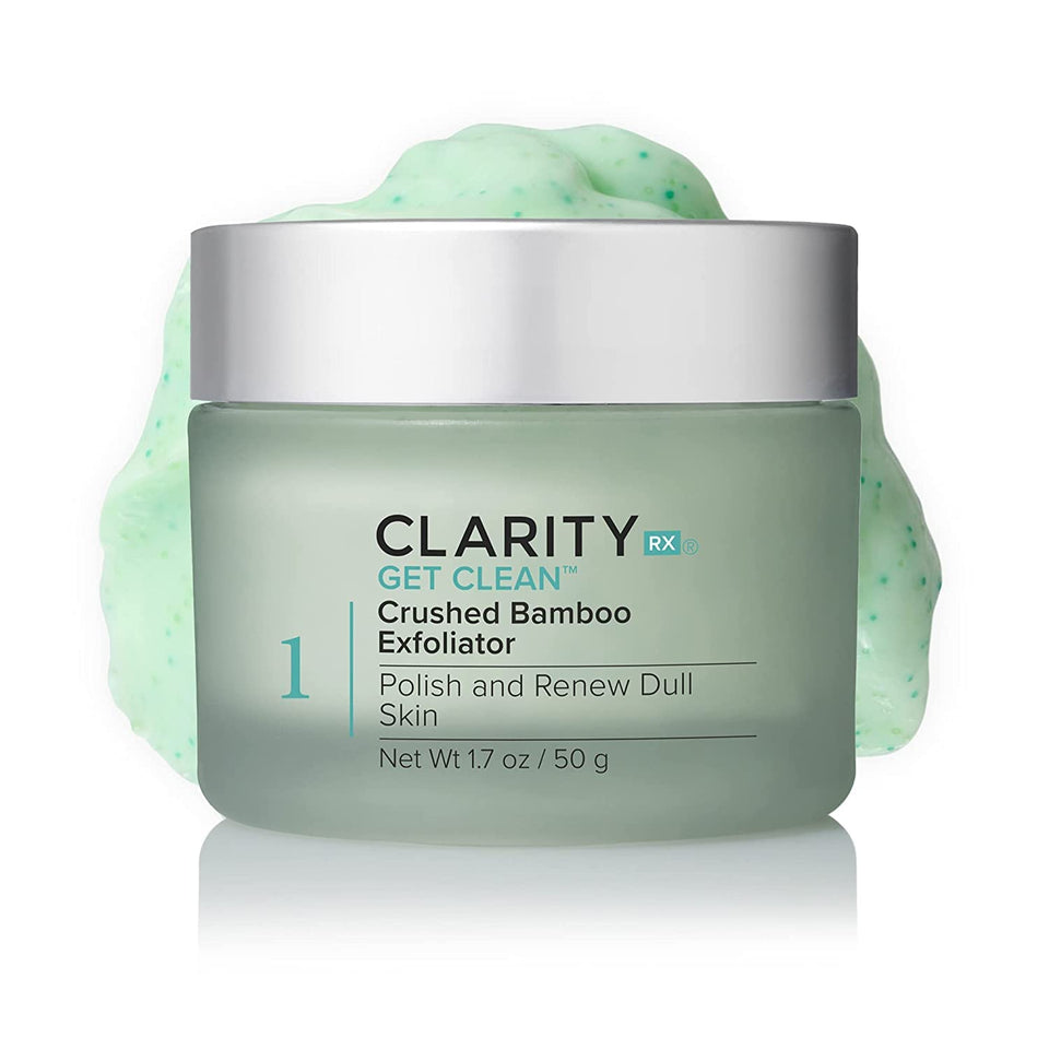 ClarityRx front bottle showing packaging and gentle exfoliant benefits
