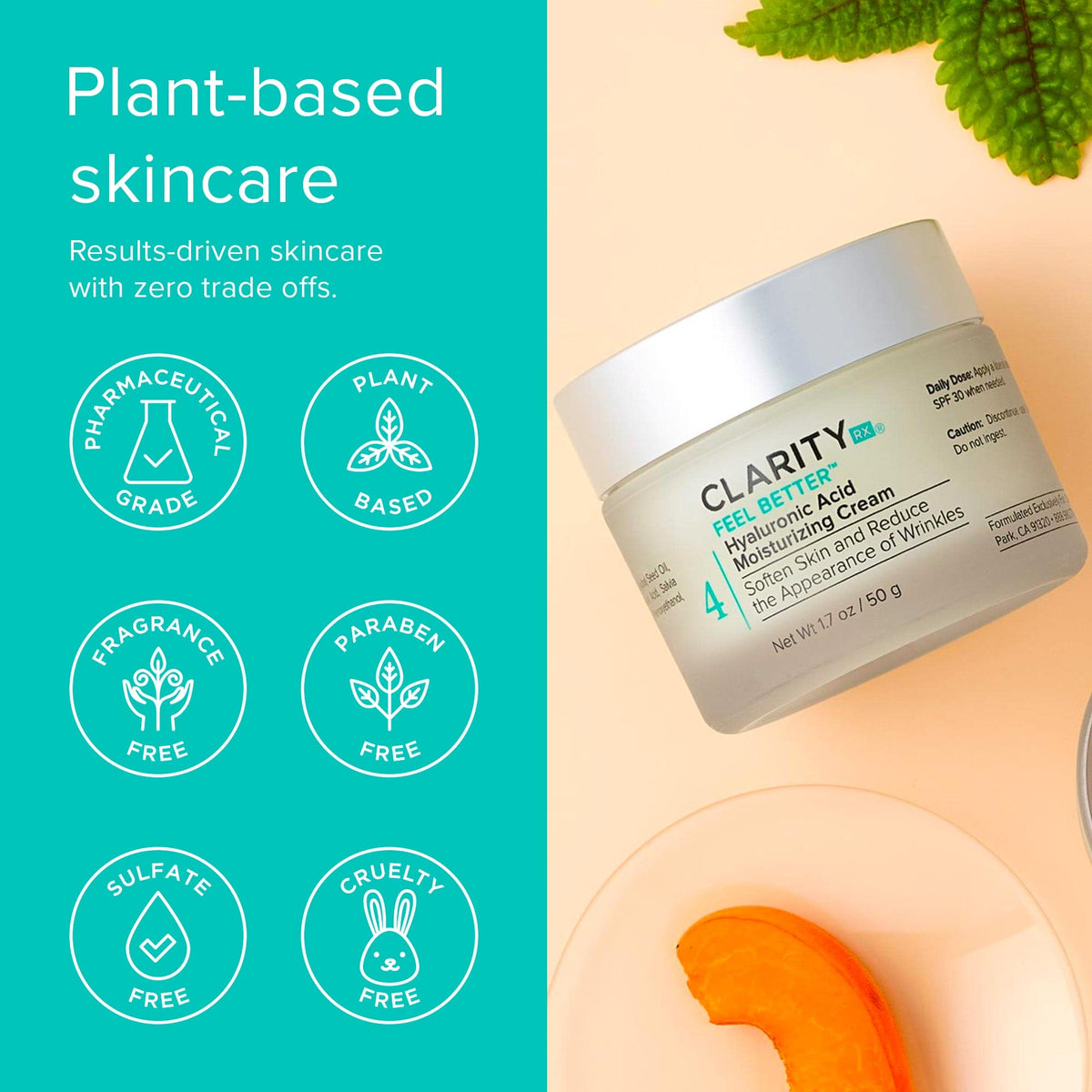 ClarityRx application on cheek demonstrating quick absorption benefit