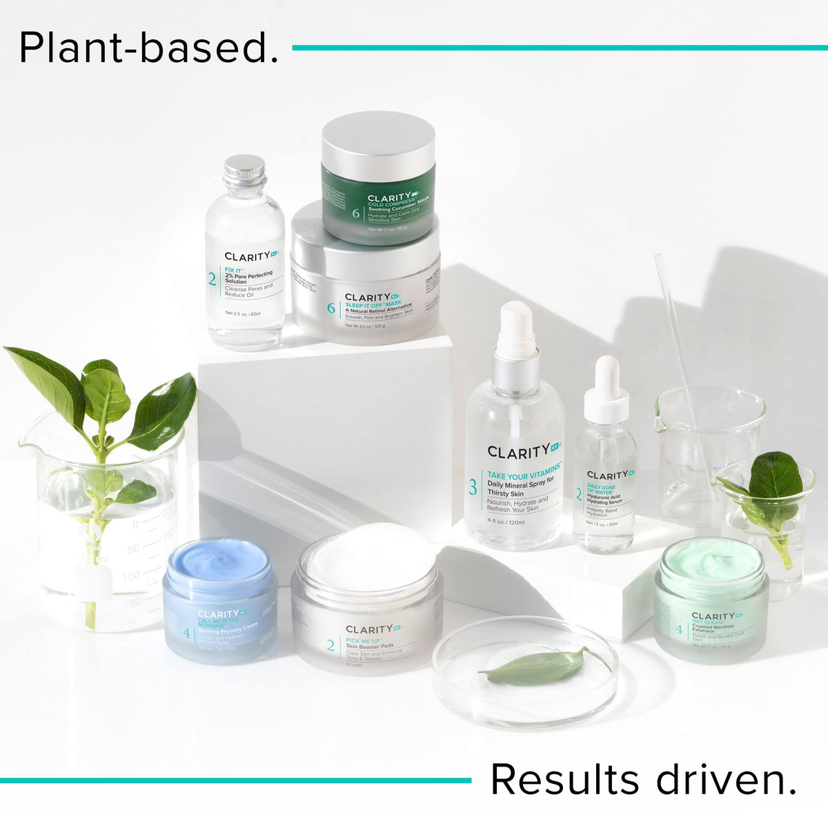 ClarityRx jar in hand showing product size and travel-friendly scale