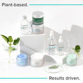 ClarityRx in nighttime bathroom setting conveying calming nightly skincare benefit