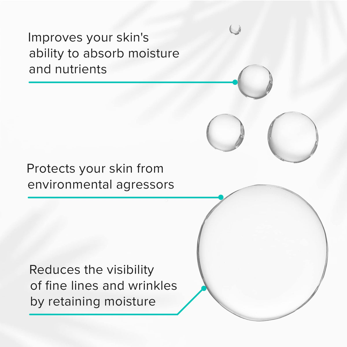 ClarityRx clear oil drop on white surface showing lightweight texture and fast absorption