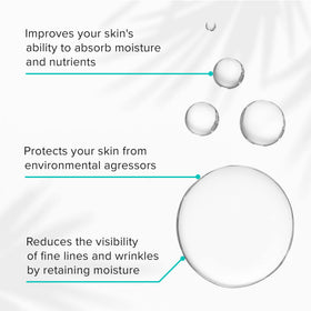 ClarityRx clear oil drop on white surface showing lightweight texture and fast absorption