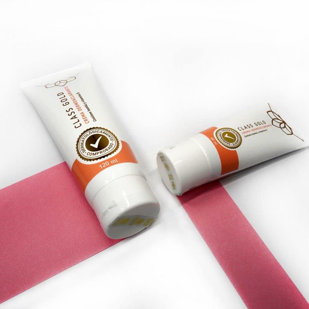 CLASS GOLD applied on inner thigh in lifestyle scene demonstrating targeted brightening