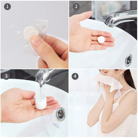 Classycoo towel next to a hand showing scale and user-friendly size