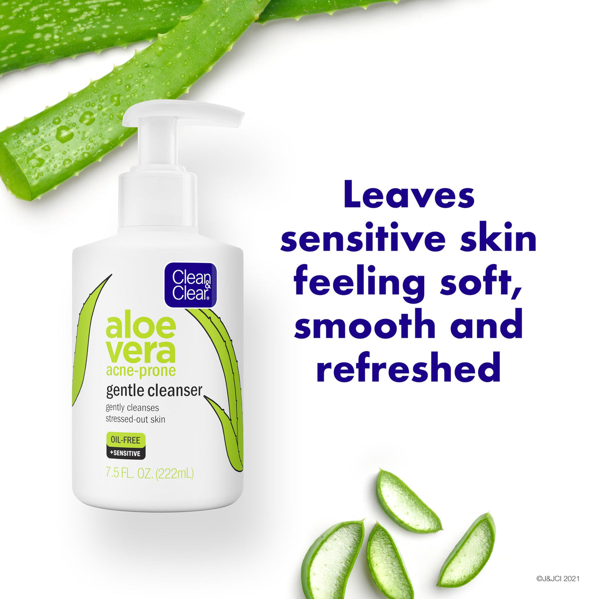 Clean & Clear aloe gentle foam texture showing mild lather