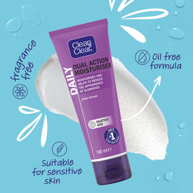 Clean & Clear applying moisturizer on hand to demonstrate smooth finish