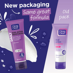 Clean & Clear close-up texture showing lightweight cream and quick absorption