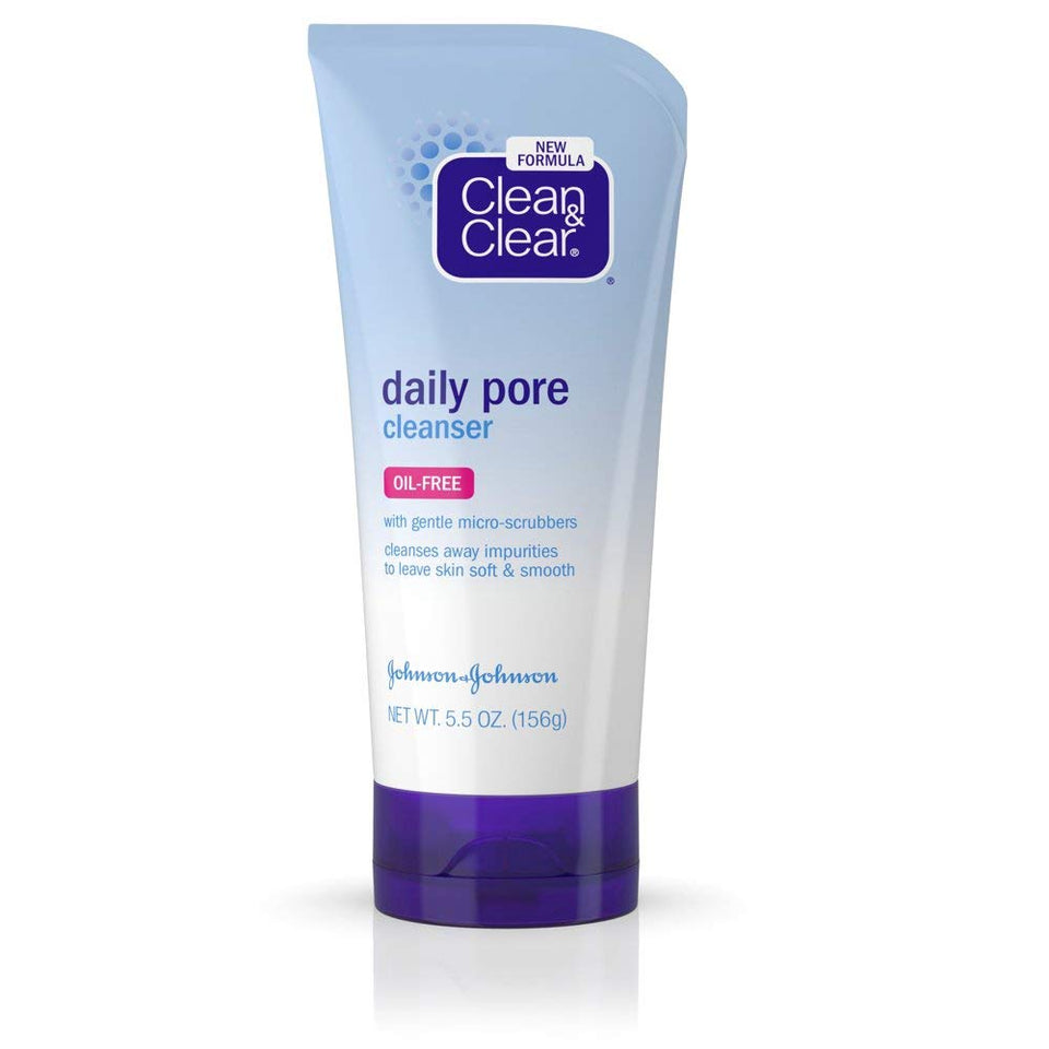 Clean & Clear front tube showing cleanser packaging and clear-skin benefit
