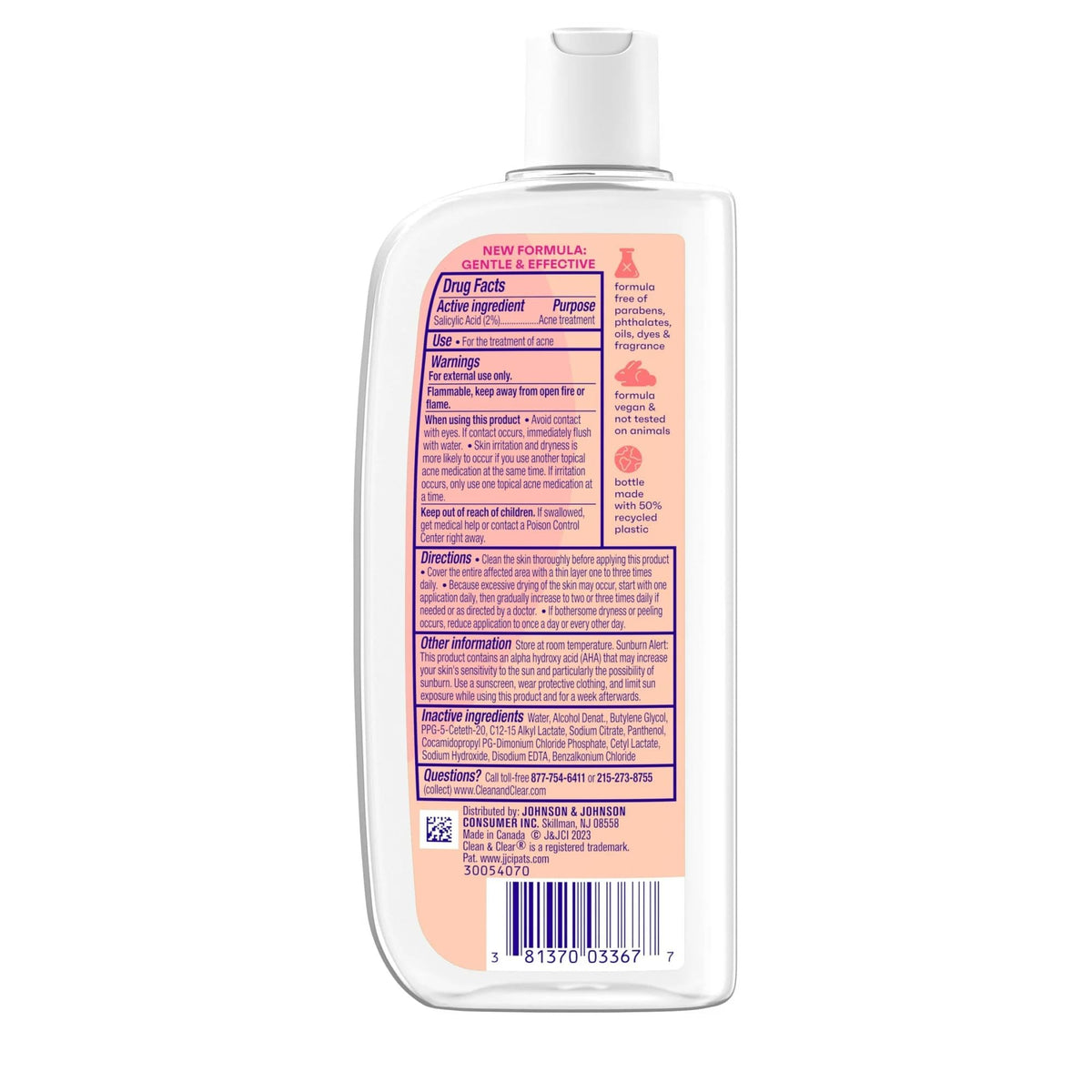 Clean & Clear close-up of liquid texture highlighting salicylic acid clarity