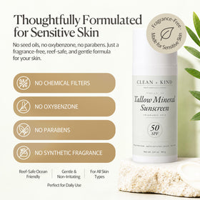 Clean + Kind applied to face demonstrating invisible blend and hydration