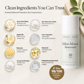 Clean + Kind pump dispensing sunscreen for easy, mess-free application