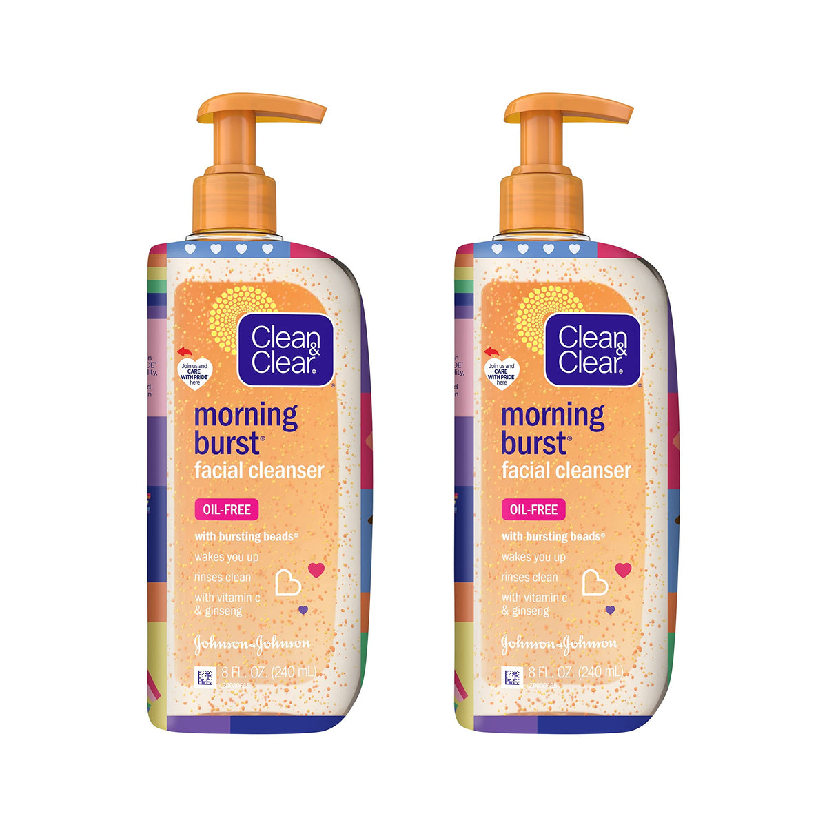 Clean & Clear front packaging value pack showing two bottles and Pride design, boosts gifting