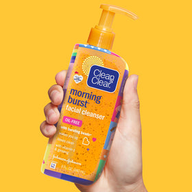 Clean & Clear texture foam on fingertips, illustrates gentle cleansing action