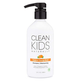 Clean Kids Naturally front packaging showcasing orange-burst bottle and child-safe design