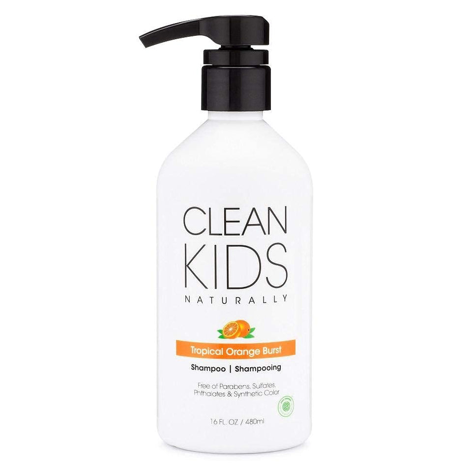 Clean Kids Naturally front packaging showcasing orange-burst bottle and child-safe design