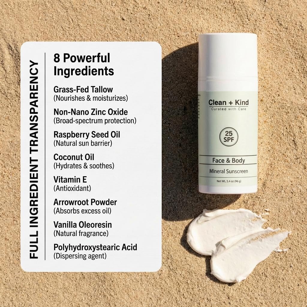 Clean + Kind on beach towel lifestyle shot showing reef-safe outdoor protection