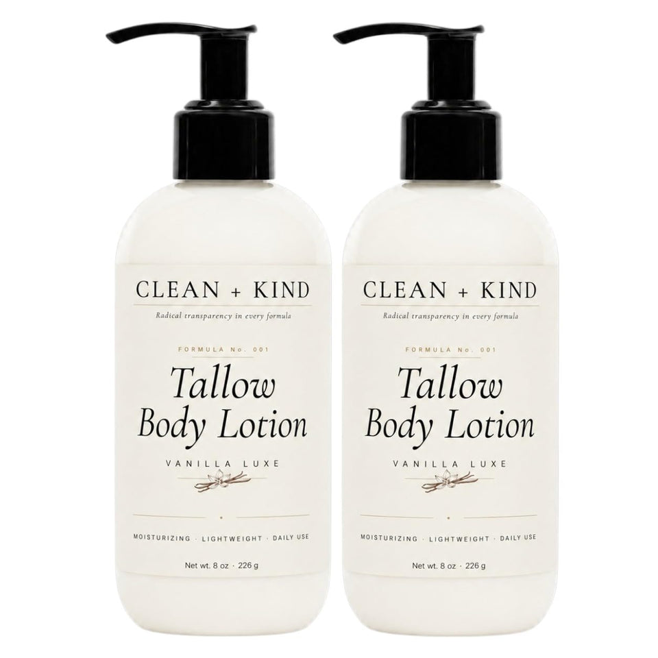 Clean + Kind front packaging showing 16 oz family-size bottle and pump, clear label benefit