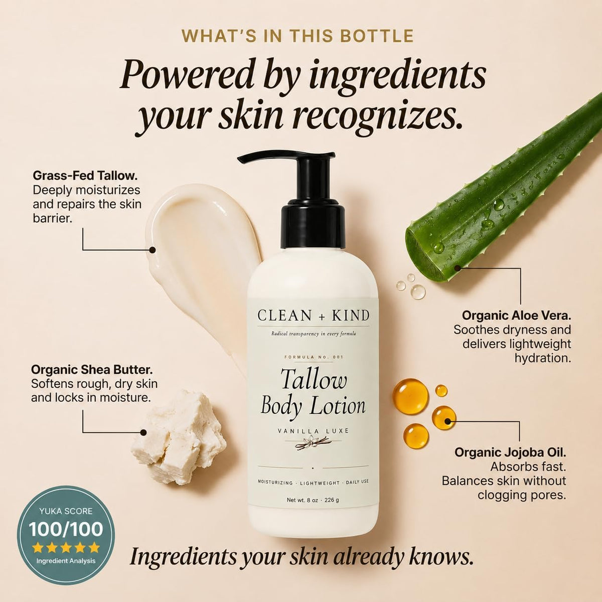 Clean + Kind pump action dispensing lotion, fast and convenient household use benefit