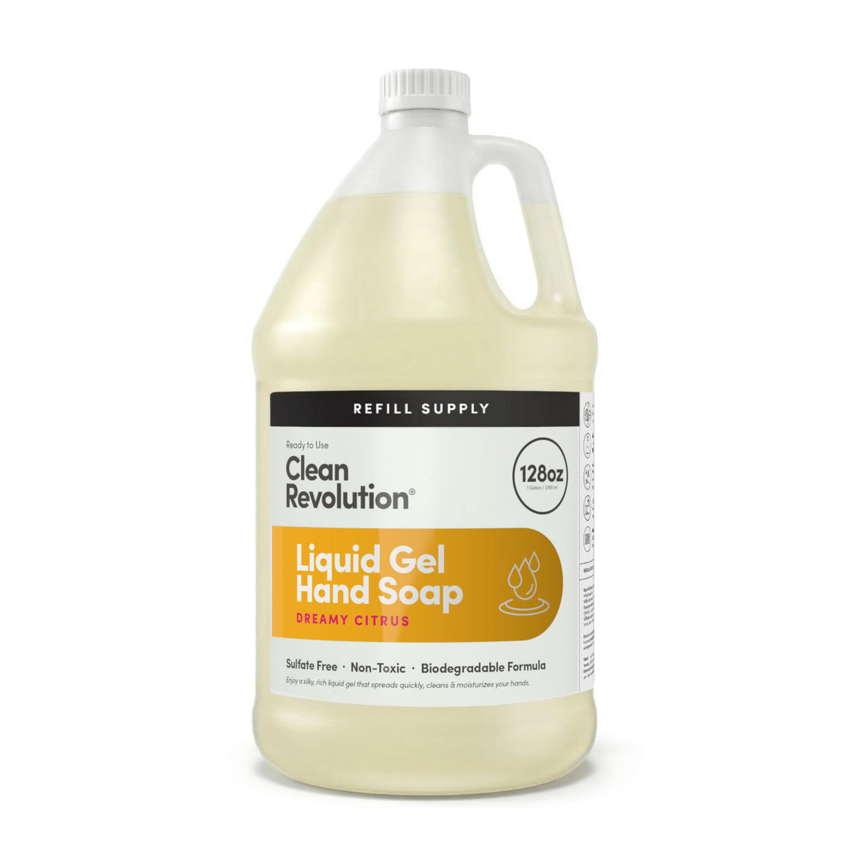 Clean Revolution front packaging showing 128 oz refill and brand clarity