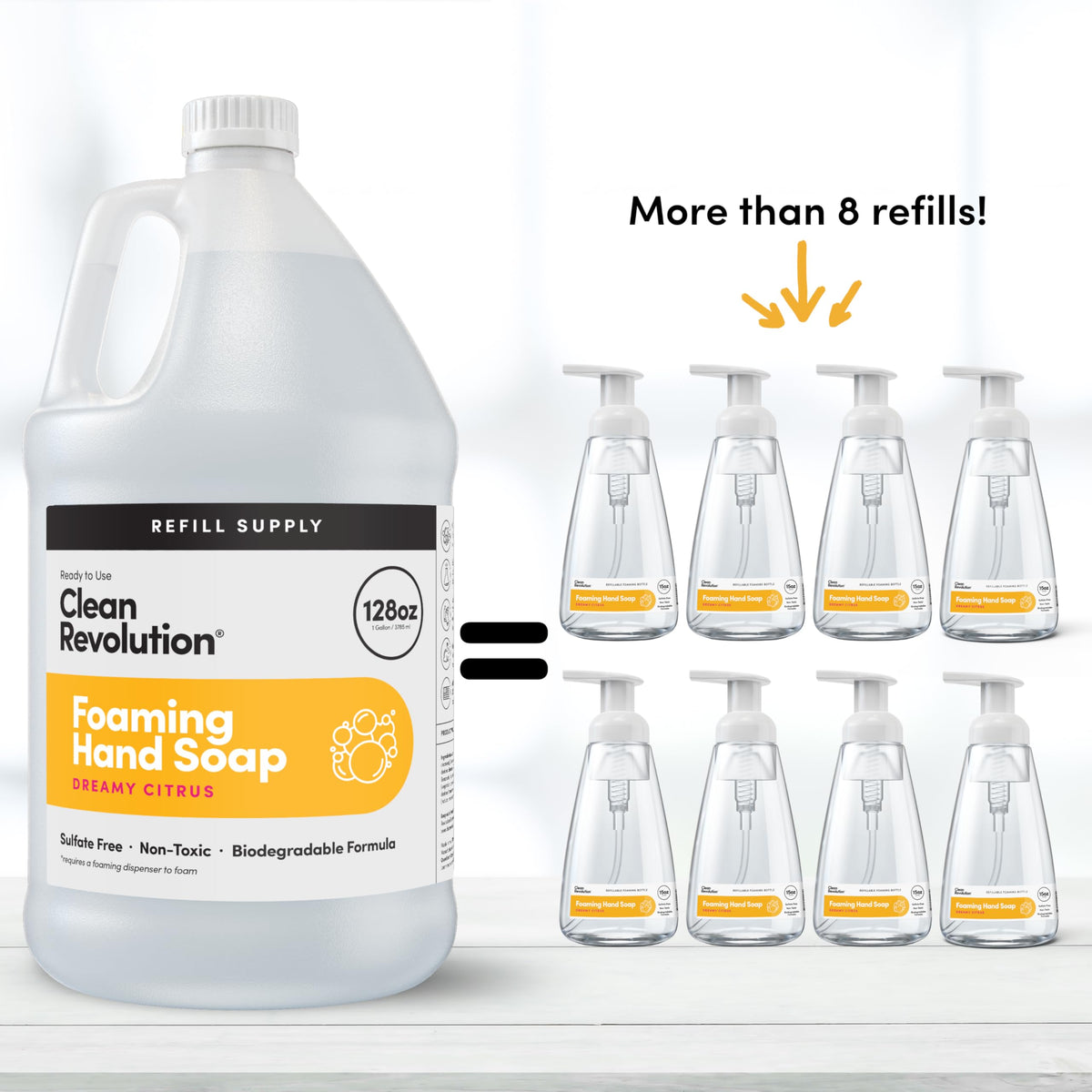 Clean Revolution foam texture close-up demonstrating creamy lather that rinses clean