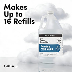 Clean Revolution foam texture on hand demonstrating rich lather and gentle cleansing