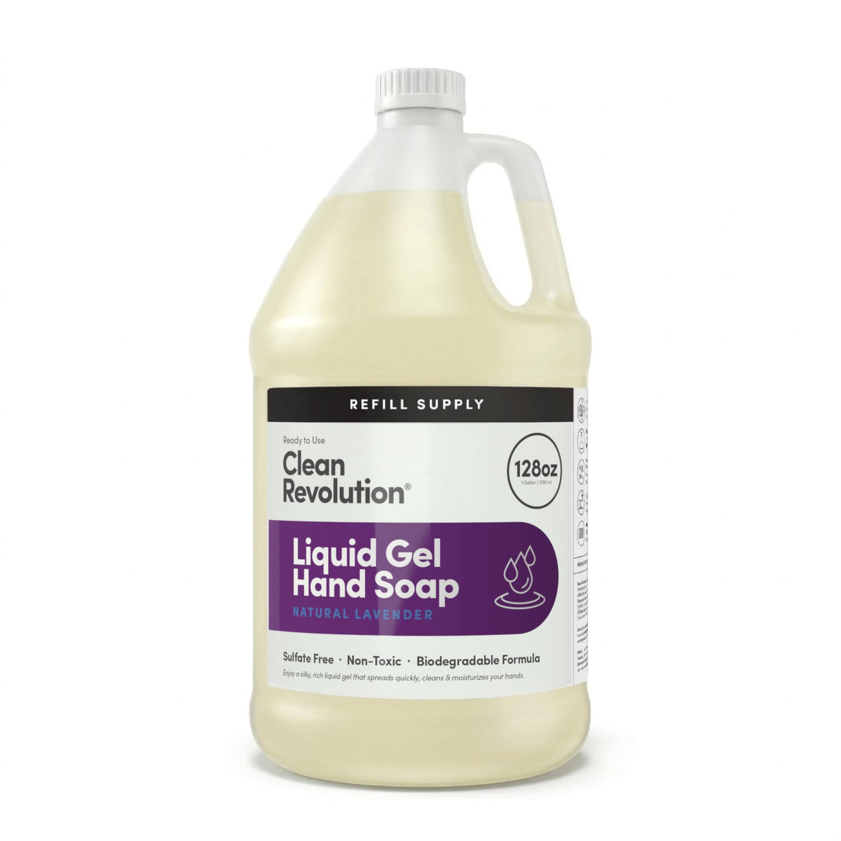 Clean Revolution front packaging 128oz refill showing brand and size benefits