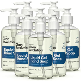 Clean Revolution front packaging showing label and pump, clear hygiene benefit