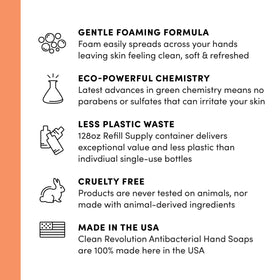 Clean Revolution label and ingredients panel highlighting US-made quality