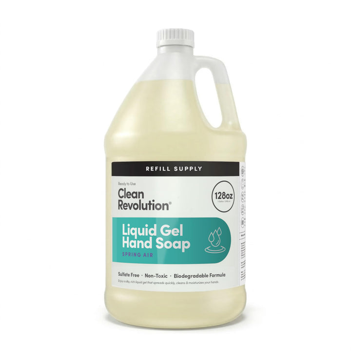 Clean Revolution front packaging showing 128 oz refill and clear label benefit