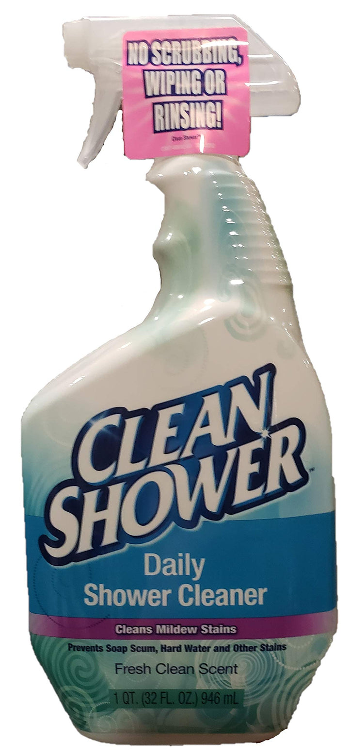 Clean Shower front label on bottle showing easy-spray convenience