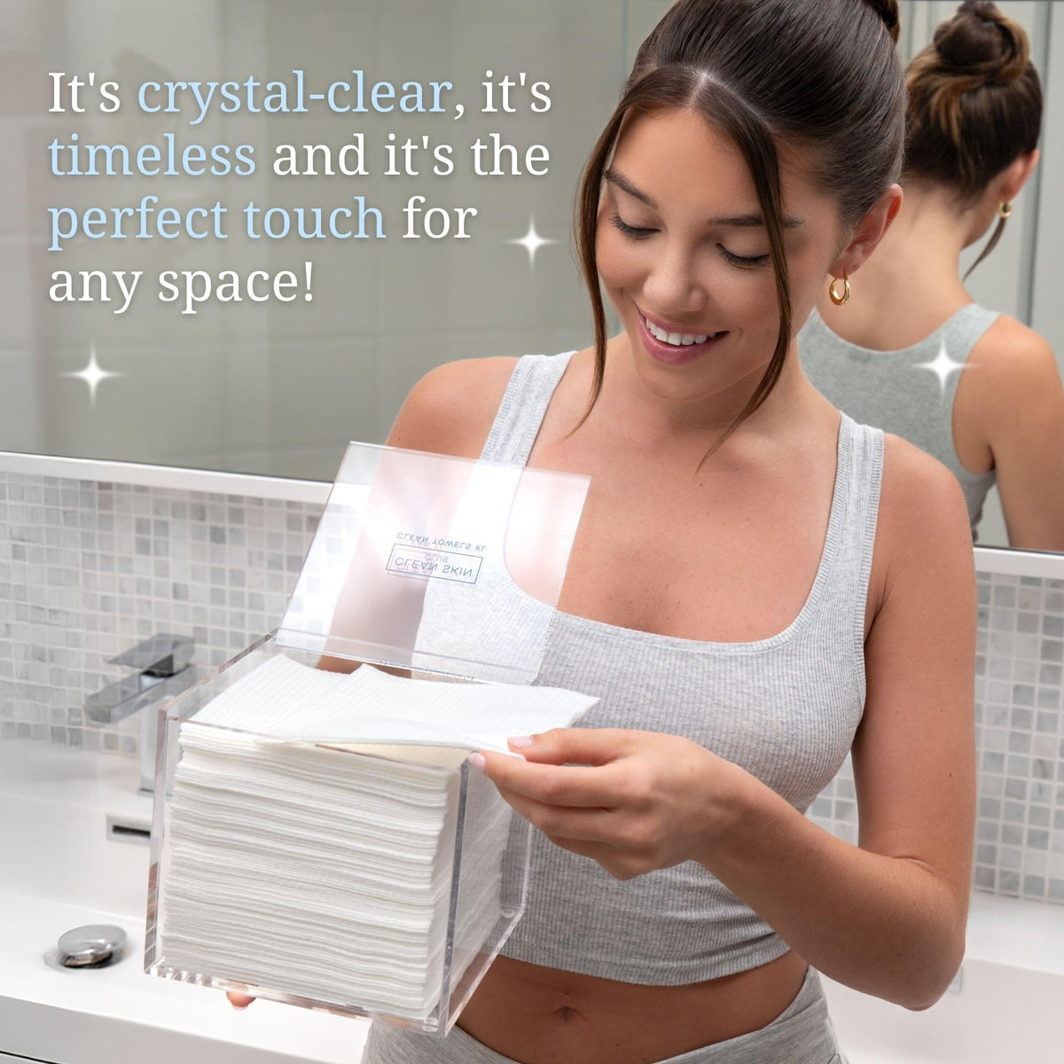 CLEAN SKIN CLUB close-up of acrylic edge finish highlighting smooth, durable surface