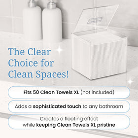 CLEAN SKIN CLUB open-top view demonstrating easy single-handed towel dispensing