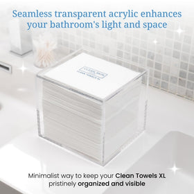 CLEAN SKIN CLUB box held in hand to show compact footprint and portability benefit