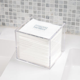 CLEAN SKIN CLUB box arranged on shelf demonstrating space-saving styling benefit