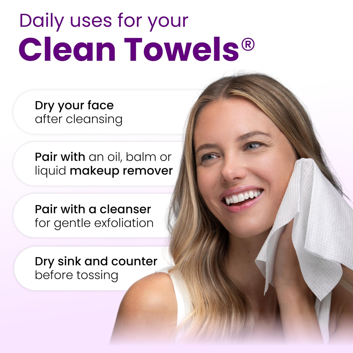 CLEAN SKIN CLUB before and after texture illustration depicting smoother-looking skin benefit