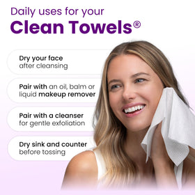 CLEAN SKIN CLUB before and after texture illustration depicting smoother-looking skin benefit