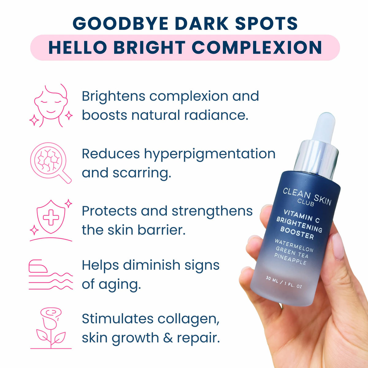 CLEAN SKIN CLUB dropper dispensing serum texture for quick absorption