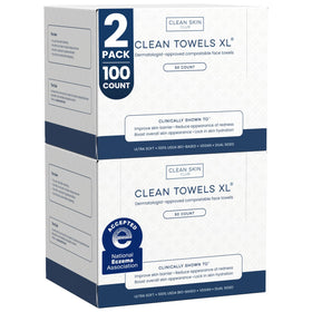 Clean Skin Club front packaging showing two packs, convenient supply