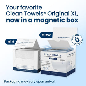 clean skin club open pack with a single dry towel ready to use for convenience