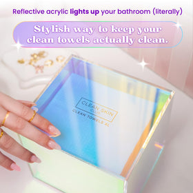 CLEAN SKIN CLUB prism box filled with towels for hygienic dust-proof storage